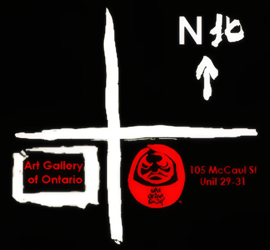 Hand-drawn map: Manpuku at 105 McCaul St, east of the Art Gallery of Ontario